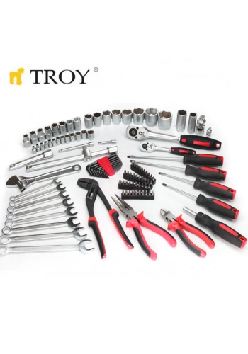 Troy 21910 Profesyonel Lokma - Anahtar - Alet Seti (110 Parça, Metrik)