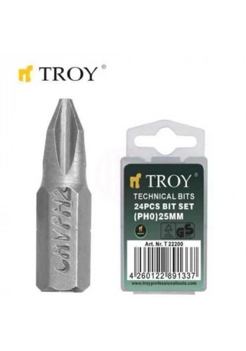 Troy 22201 Bits Uç Seti (PH1x25mm, 24 Adet)