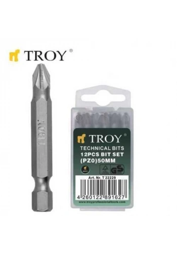 Troy 22229 Bits Uç Seti (PZ0x50mm, 12 Adet)