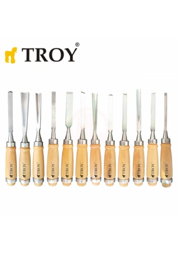 Troy 25004 Ahşap Oyma Bıçak Seti, 12 Parça