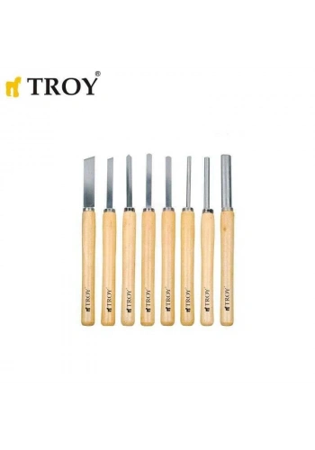 Troy 25008 Ahşap Torna Bıçak Seti, 8 Parça