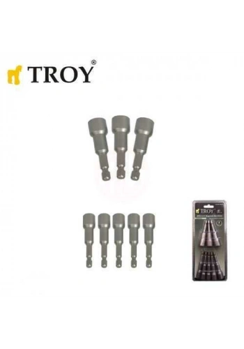 Troy 26133 Mıknatıslı Lokma Adaptör Seti, 8 Parça