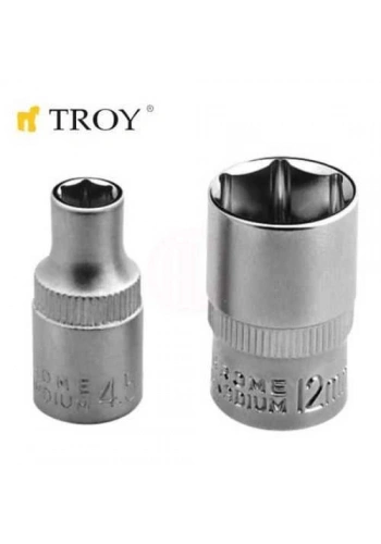 Troy 26141 1/4 İnç Lokma (Ölçü 4mm-Çap 11,8mm-Uzunluk 25mm)