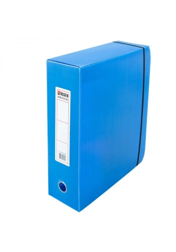 Üçgen Proje Kutusu Plastik Lastikli Battal Geniş 29x36x15 Mavi