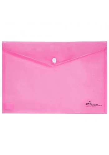Umix Çıtçıtlı Şeffaf Zarf Dosya Pembe Eco U1120P-PE-ECO