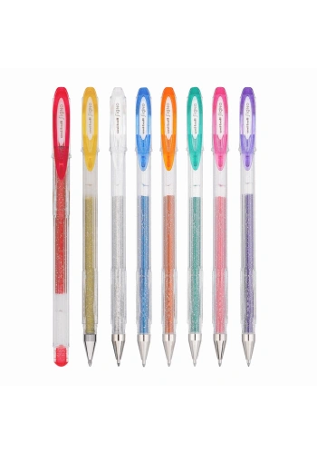 Uni-ball Signo Sparkling 1.0 Simli Jel Kalem Seti 8 Renk