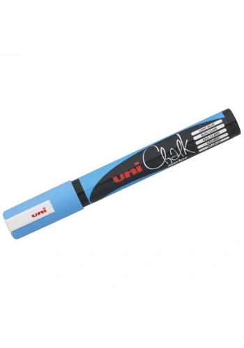 Uni Chalk 1.8-2.5 mm Yuvarlak Uç Su Bazlı Sıvı Tebeşir Kalemi Açık Mavi