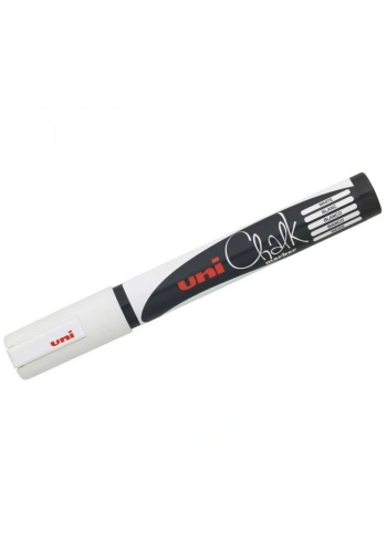 Uni Chalk 1.8-2.5 mm Yuvarlak Uç Su Bazlı Sıvı Tebeşir Kalemi Beyaz