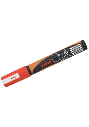 Uni Chalk 1.8-2.5 mm Yuvarlak Uç Su Bazlı Sıvı Tebeşir Kalemi Fosforlu Turuncu