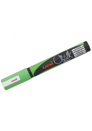 Uni Chalk 1.8-2.5 mm Yuvarlak Uç Su Bazlı Sıvı Tebeşir Kalemi Fosforlu Yeşil