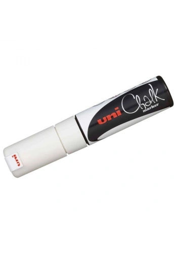 Uni Chalk 8 mm Kesik Uç Su Bazlı Sıvı Tebeşir Kalemi Beyaz