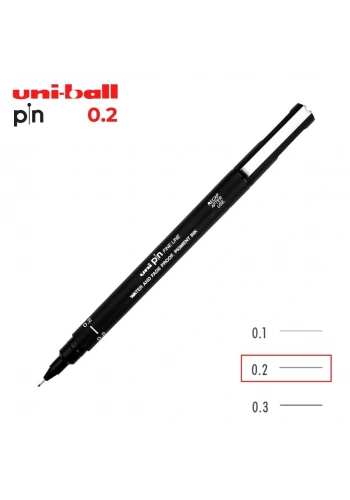 Uni Pin 200 Teknik Çizim Kalemi Siyah 0.2mm