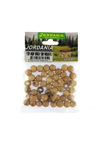 Jordania Ahşap Boncuk Natural Parlak Yuvarlak 12mm 50li