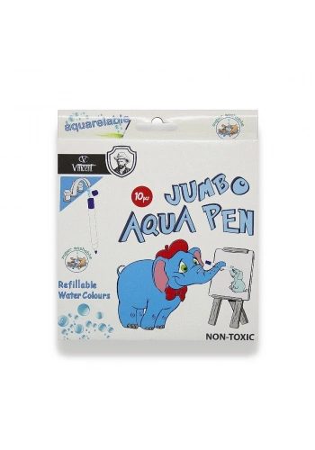 Vincent Aqua Pen Jumbo Keçeli Kalem 10 Renk (72008)