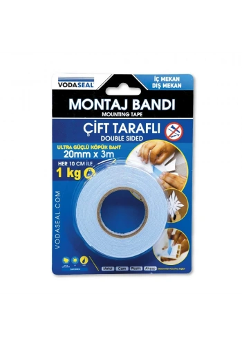 Vodaseal ÇİFT TARAFLI KÖPÜK BANT 20 MMx3 MT - 8680838010574