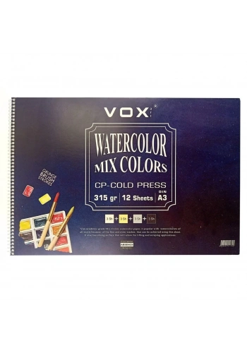 Vox Art Suluboya Sketch Defter A3 315gr 12 Yaprak Renkli