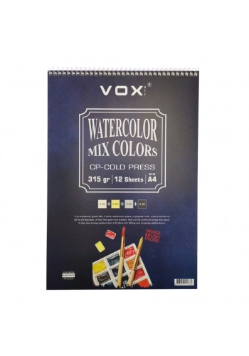 Vox Art Suluboya Sketch Defter A4 315gr 12 Yaprak Renkli