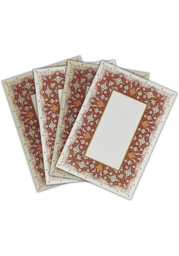 Vox Hat Ve Kaligrafi Yaldızlı Perşöment Meşk Kağıdı 200gr A4 4 Desenli 4yp Kırmızı