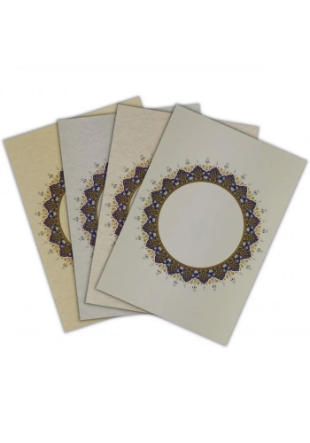 Vox Hat Ve Kaligrafi Yaldızlı Perşöment Meşk Kağıdı 200gr A4 4 Desenli 4yp Mavi