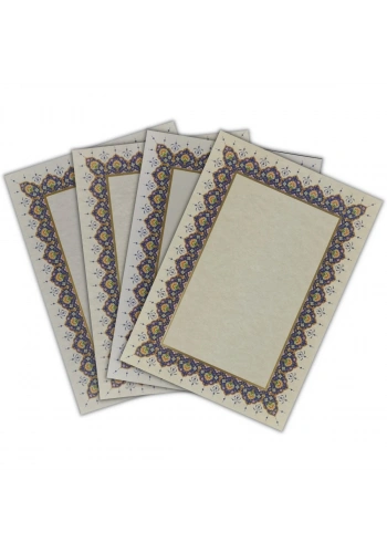 Vox Hat Ve Kaligrafi Yaldızlı Perşöment Meşk Kağıdı 200gr A4 4 Desenli 4yp Mavi