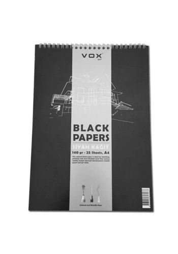 Vox Siyah Çizim Defteri A5 140 Gr 25 Sayfa