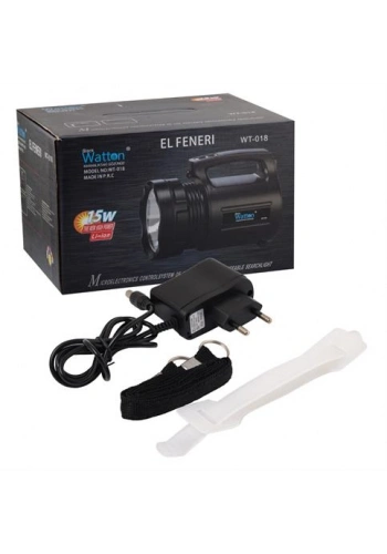 Watton WT-018 Ledli Projektör Şarjlı Fener