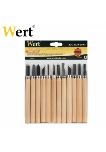 Wert 2512 Ahşap Oyma Bıçak Seti, 12 Parça