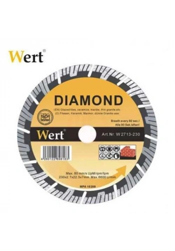Wert 2713-230 Süper Turbo Elmas Testere (230mm)