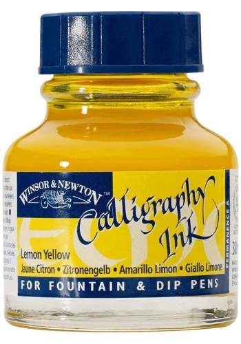 Winsor Newton Calligraphy Ink Kaligrafi Mürekkebi 30ml Lemon Yellow