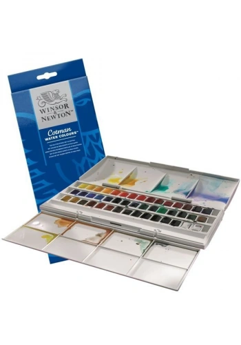 Winsor & Newton Cotman 1/2 Tablet Sulu Boya Seti 45 Renk