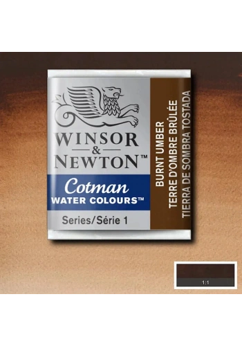 Winsor & Newton Cotman Yarım Tablet Sulu Boya 076 Burnt Umber