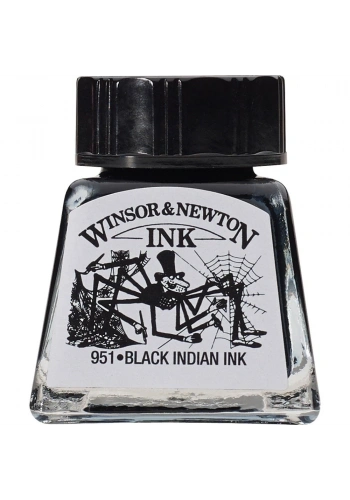 Winsor Newton Drawing Ink Çini Mürekkebi 14ml 030 Black Indian Ink