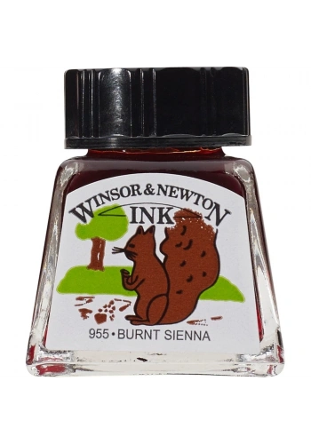 Winsor Newton Drawing Ink Çini Mürekkebi 14ml 074 Burnt Sienna
