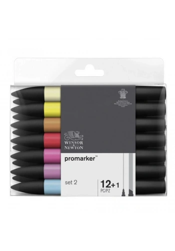 Winsor Newton Promarker Set 2 (12 Renk + Karıştırıcı)