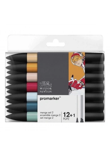 Winsor Newton Promarker Set Manga Expansion Pack 2 (12 Renk + Karıştırıcı)