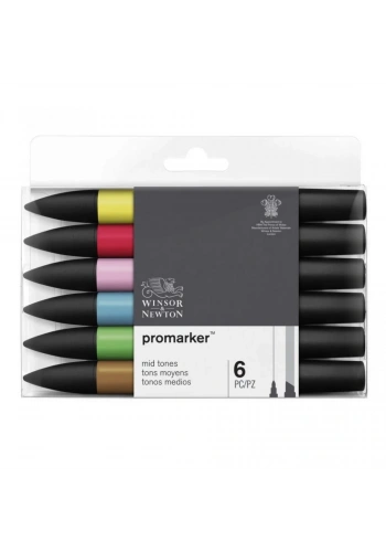 Winsor Newton Promarker Set Mid Tones 6lı (Ara Tonlar)