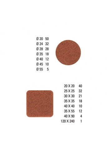 Yapışkanlı Kare Keçe Kahve