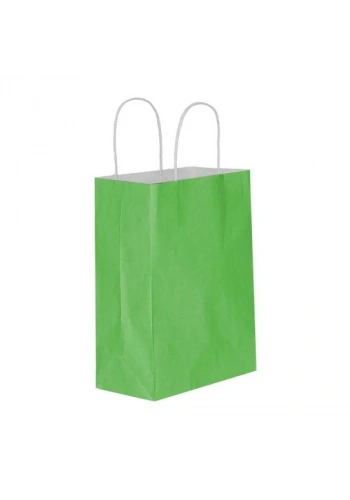 YEŞİL KAĞIT HEDİYE VE ALIŞVERİŞ ÇANTASI (25X12X31) 50 ADET
