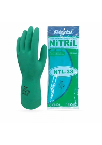 Yeşil Nitril Kimyasal İş Eldiveni NTL-33 (1 Çift )