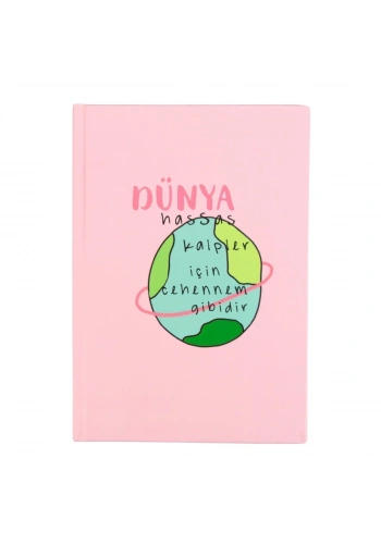 Yıldız Sert Kapak 14x20cm 80yp Duygulu Defter Çizgili Dünya