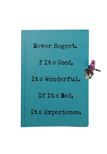 Yıldız Sert Kapak 14x20cm 80yp Kids Seri Hatıra Defteri Çizgili Kilitli Never Regret