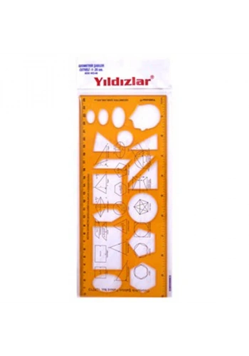 Yıldızlar Geometrik Şablon Cetvel 25 Cm. (040)