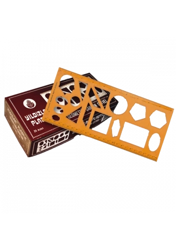 Yıldızlar Geometrik Şablon Cetvelli Atatürklü 25 CM 40