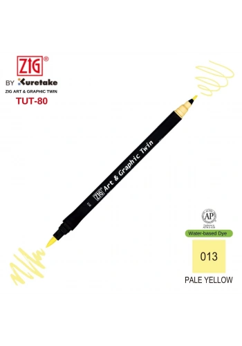 Zig Art&Graphic Twin Çift Uçlu Keçe Grafik Kalemi 013 Pale Yellow