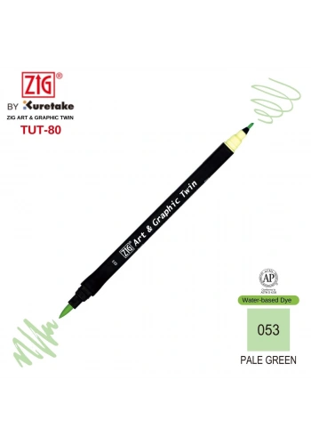 Zig Art&Graphic Twin Çift Uçlu Keçe Grafik Kalemi 053 Pale Green