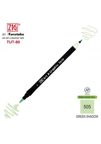 Zig Art&Graphic Twin Çift Uçlu Keçe Grafik Kalemi 505 Green Shadow