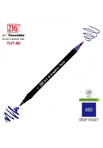 Zig Art&Graphic Twin Çift Uçlu Keçe Grafik Kalemi 660 Deep Violet