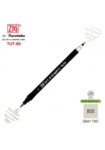 Zig Art&Graphic Twin Çift Uçlu Keçe Grafik Kalemi 805 Gray Tint