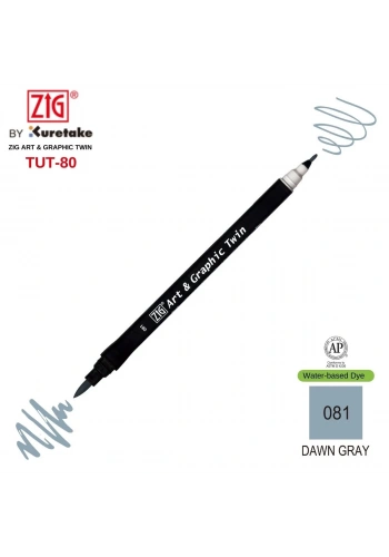 Zig Art&Graphic Twin Çift Uçlu Keçe Grafik Kalemi 81 Dawn Gray