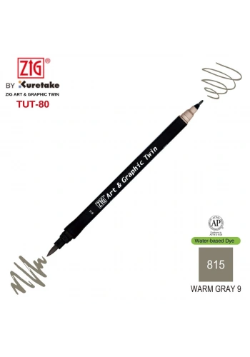 Zig Art&Graphic Twin Çift Uçlu Keçe Grafik Kalemi 815 Warm Gray 9